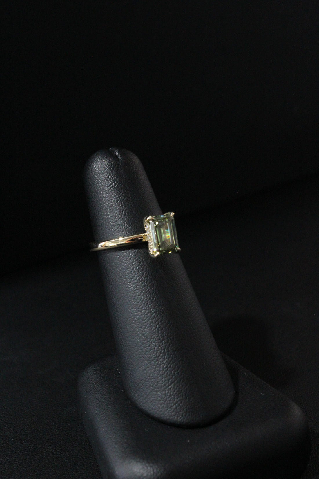 YG Lab Grown Diamond Blue Emerald Ring 2.13ctw