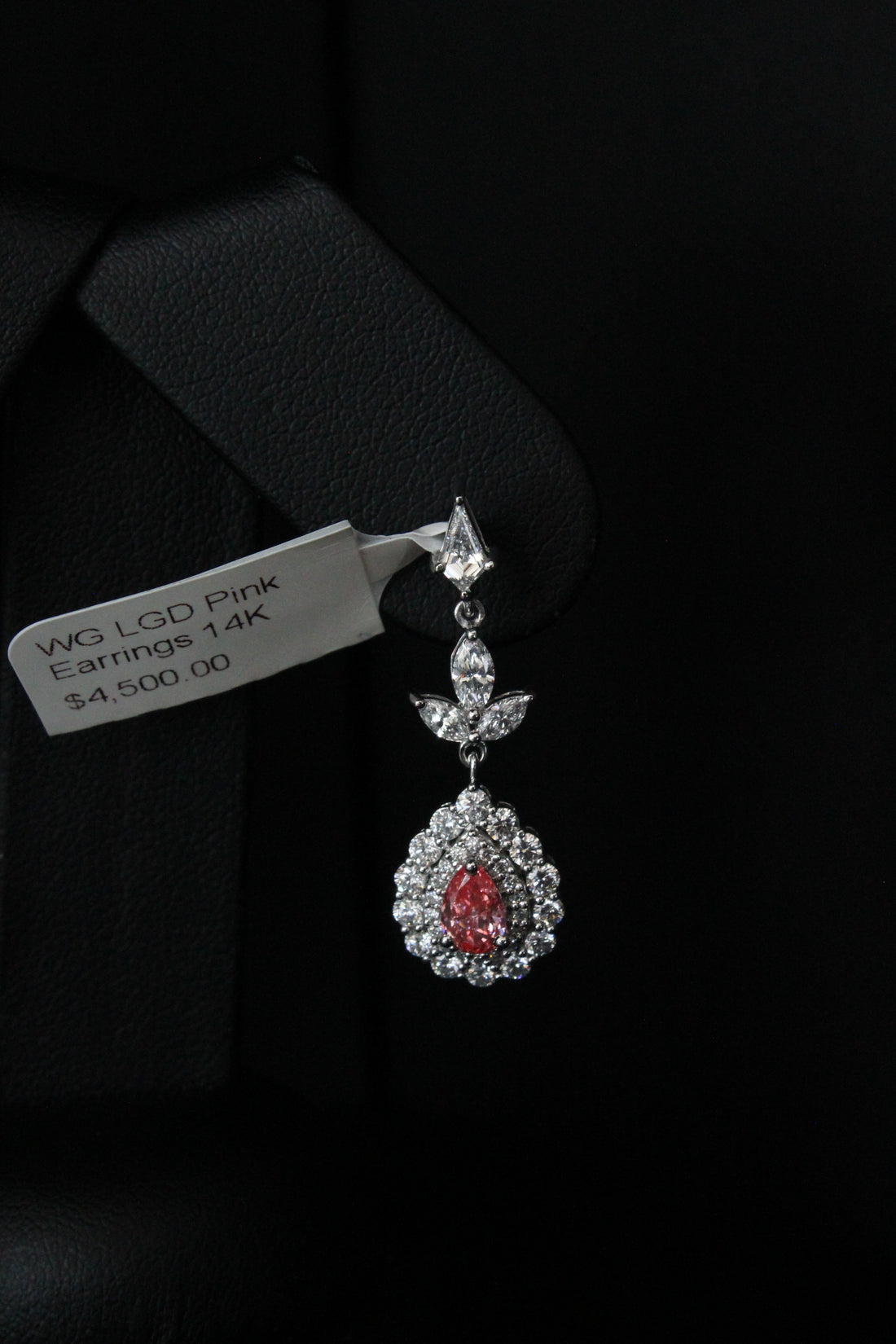 WG LGD Pink Earrings 14K