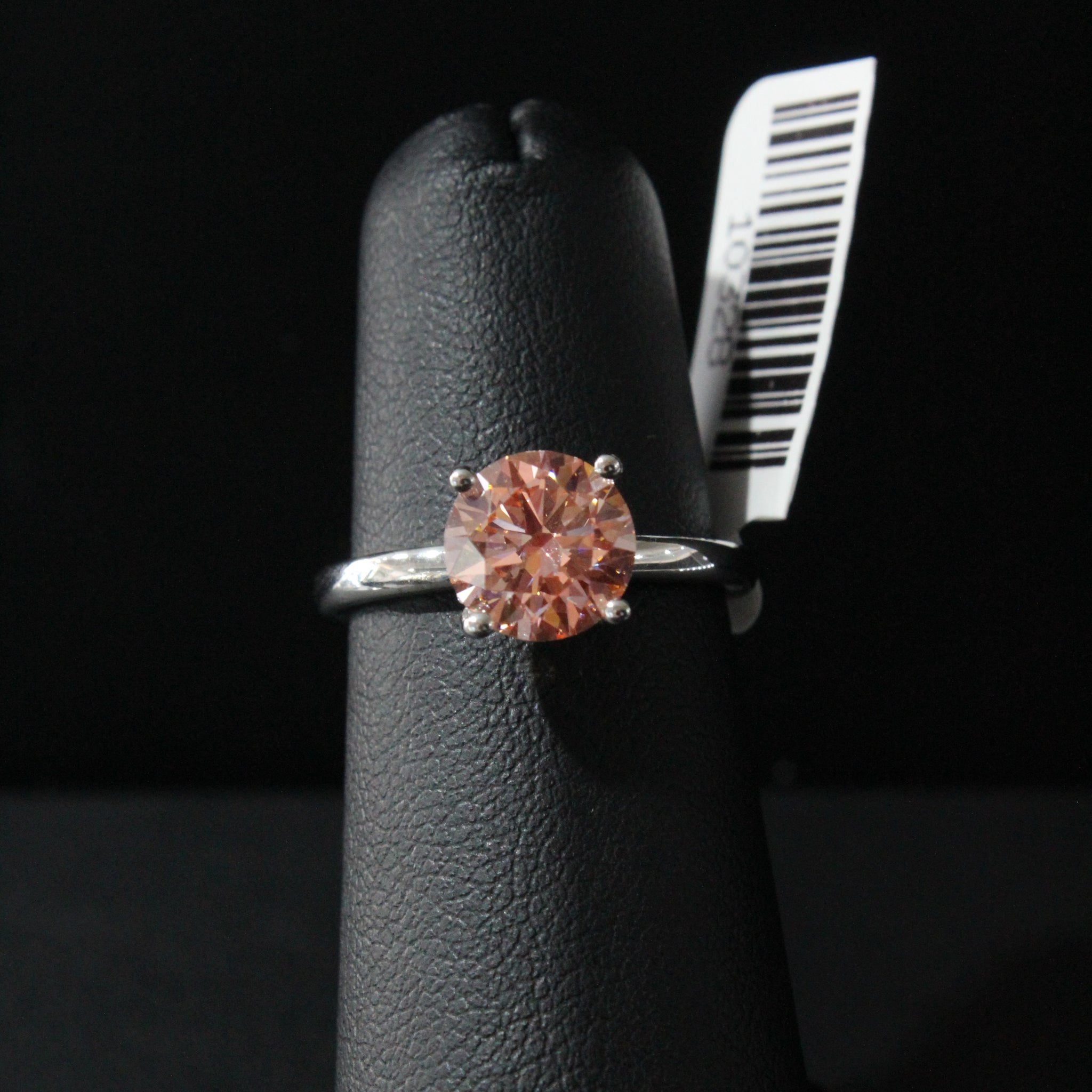 WG Lab Grown Diamond Pink Round Ring 2.09ctw