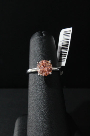 WG Lab Grown Diamond Pink Round Ring 2.09ctw