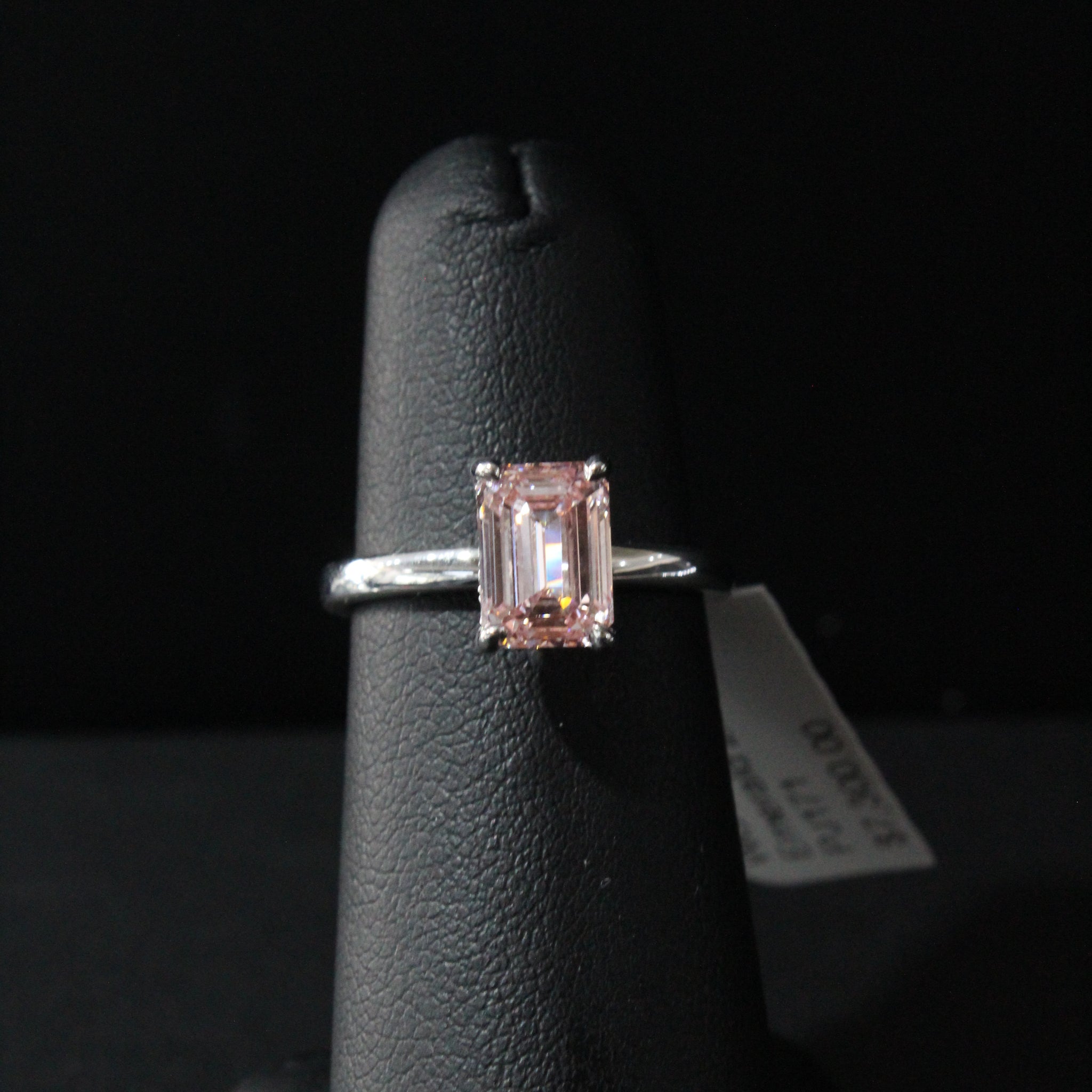 WG Lab Grown Diamond Pink Emerald Ring 2.07ctw