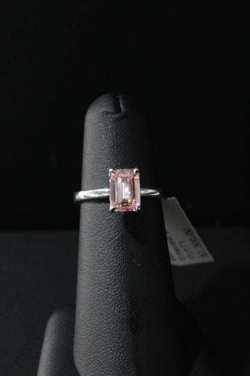 WG Lab Grown Diamond Pink Emerald Ring 2.07ctw