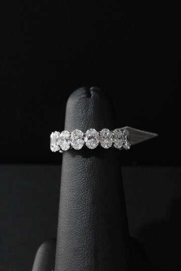 WG Lab Grown Diamond Oval Eternity Ring 6.76ctw VS E-F