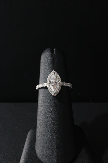 WG Lab Grown Diamond Marquise Ring 1ct VS1 E DW 0.49