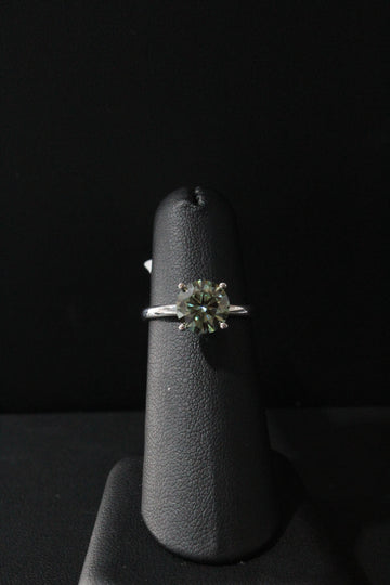 WG Lab Grown Diamond Green Round Ring 2.44ctw