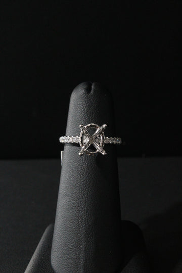 Ring Mounting for Lab Grown Oval Diamond Stone 14K 0.59ctw